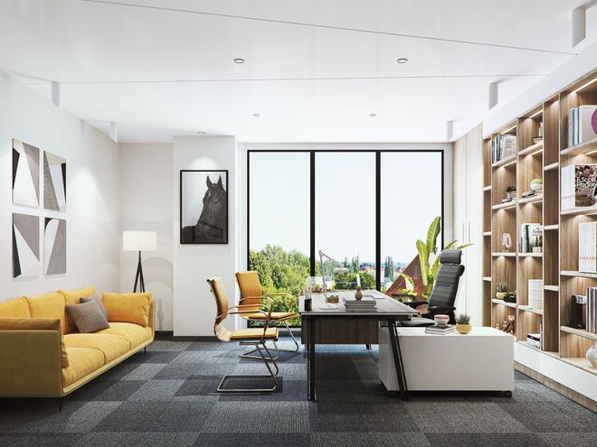 经理办公室效果图设计的专业与高效并蓄完美体育网站(图2)