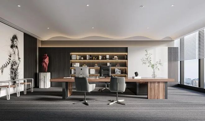 经理办公室效果图设计的专业与高效并蓄完美体育网站(图1)