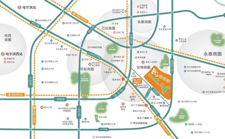 哈尔滨绿城杨柳郡位置在哪里？周边配套如何？价格如何？完美体育网站(图2)