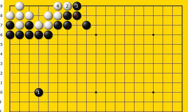 黑棋立是妙手防止黑棋扳粘落得后手也是先手收官的要点(图2)