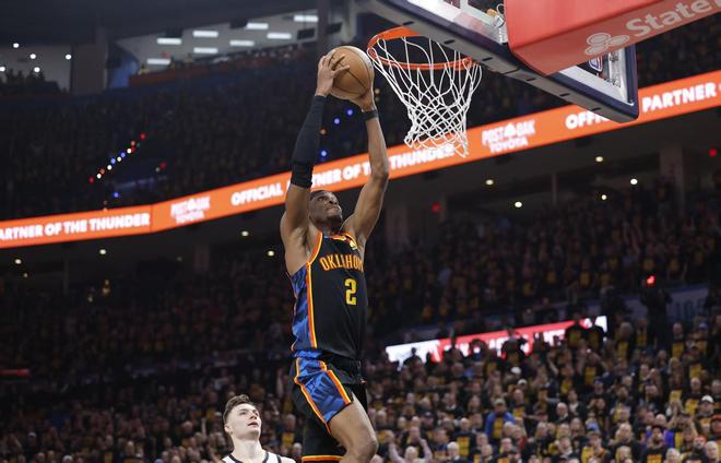 43分大胜！雷霆1-1掘金亚历山大34+8约基奇六犯离场(图5)