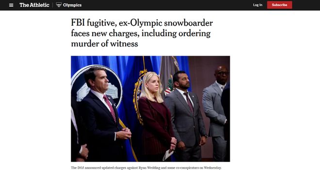 完美体育网站加拿大前奥运单板滑雪运动员瑞安·韦丁涉谋杀美国执法单位线人(图1)